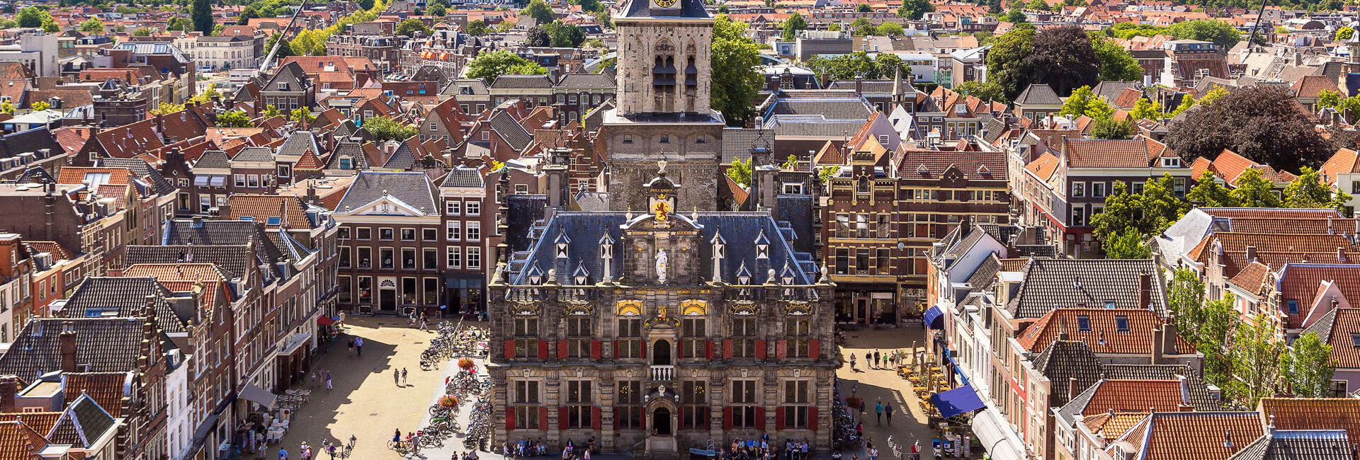Town Hall from the tower of The New Church - Explore Delft Gasterij 't Karrewiel