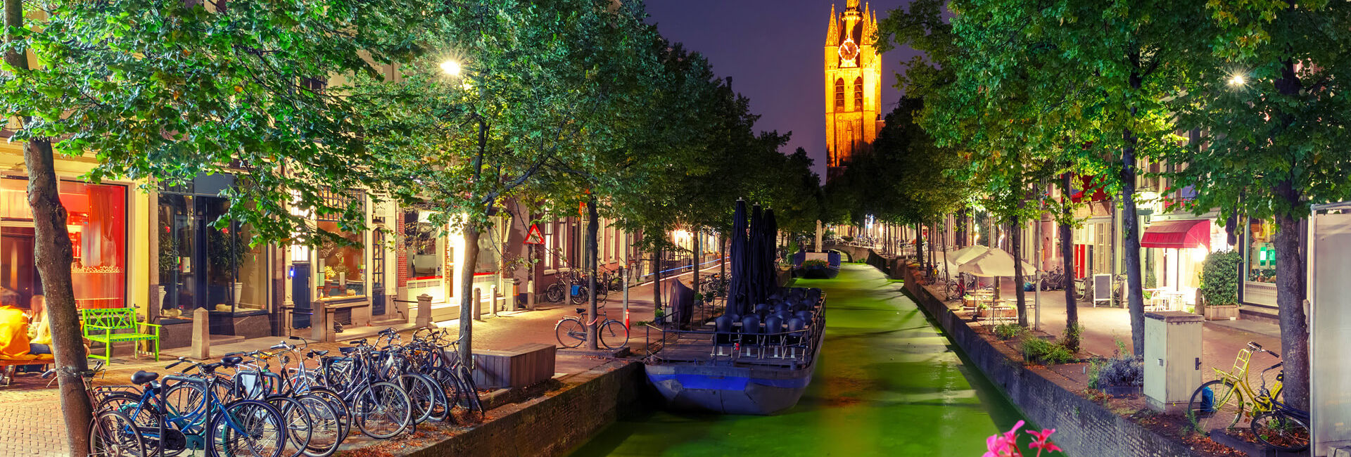 Old church in lights - Explore Delft